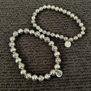 Set of Lois Hill silver stretch bracelets- barely worn